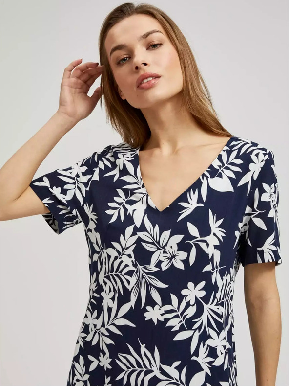 Moodo Moodo tamnoplava haljina s cvjetnim uzorkom