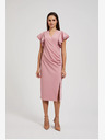Moodo Moodo roza haljina s volanima na rukavima