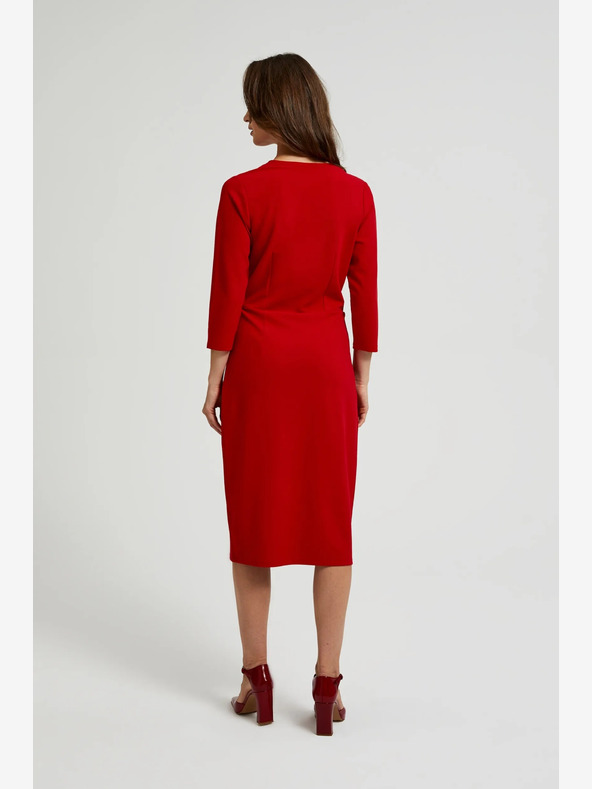 Moodo Crvena midi haljina s volanima marke Moodo