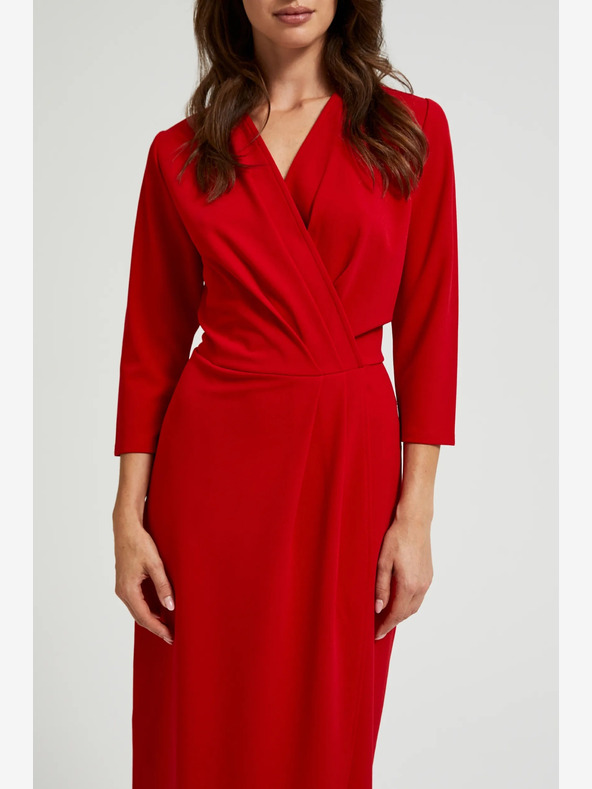 Moodo Crvena midi haljina s volanima marke Moodo