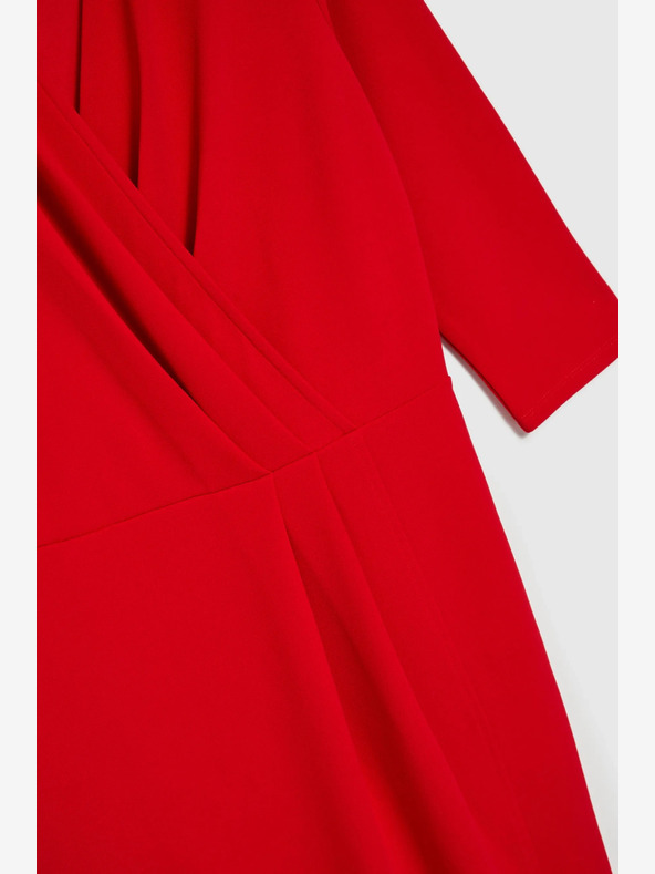 Moodo Crvena midi haljina s volanima marke Moodo