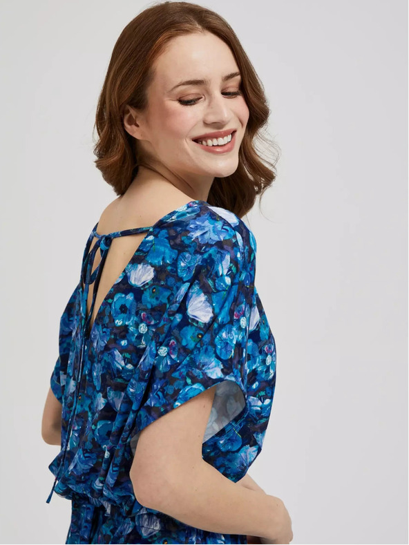 Moodo Plava maxi haljina s tropskim uzorkom marke Moodo