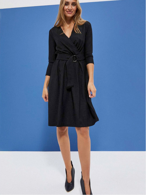 Moodo Crna ženska haljina sa Moodo remenom