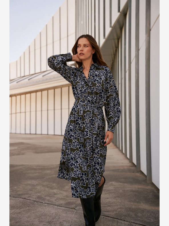 Moodo Zeleno-plava ženska cvjetna košulja haljina marke Moodo