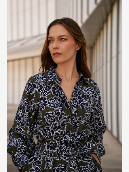 Moodo Zeleno-plava ženska cvjetna košulja haljina marke Moodo