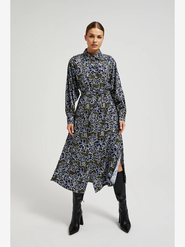 Moodo Zeleno-plava ženska cvjetna košulja haljina marke Moodo