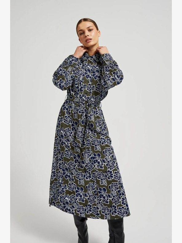 Moodo Zeleno-plava ženska cvjetna košulja haljina marke Moodo