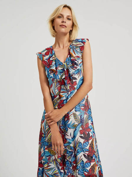 Moodo Crveno-plava cvjetna midi haljina marke Moodo