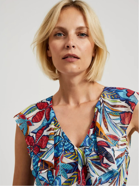 Moodo Crveno-plava cvjetna midi haljina marke Moodo