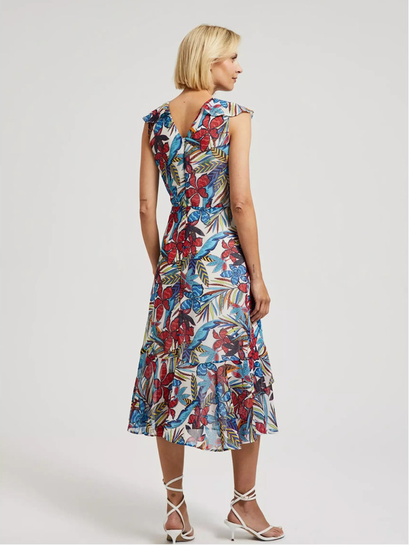 Moodo Crveno-plava cvjetna midi haljina marke Moodo