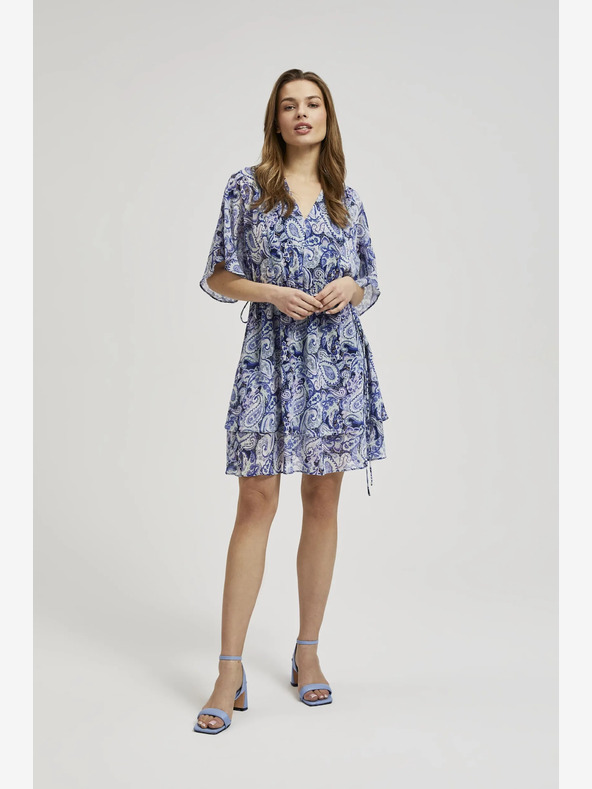 Moodo Moodo plava haljina do koljena s uzorkom