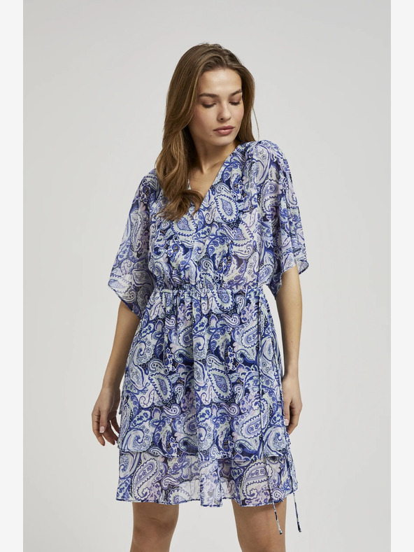 Moodo Moodo plava haljina do koljena s uzorkom