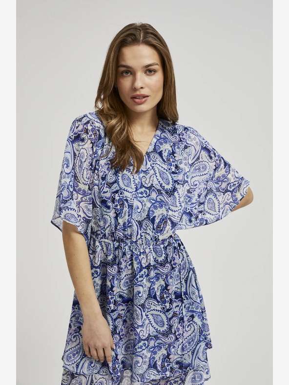 Moodo Moodo plava haljina do koljena s uzorkom