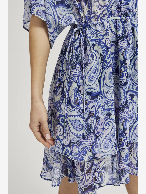 Moodo Moodo plava haljina do koljena s uzorkom