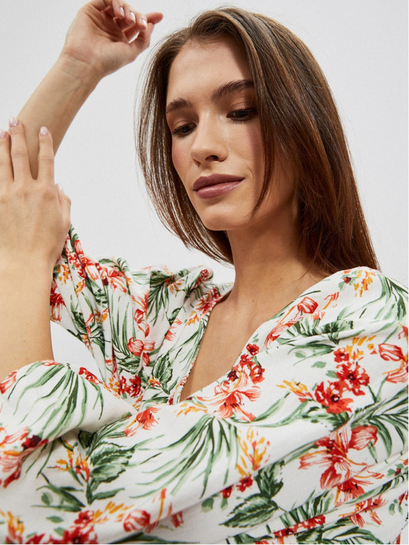 Moodo Bijela ženska Moodo haljina s uzorkom