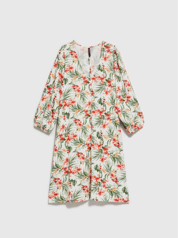 Moodo Bijela ženska Moodo haljina s uzorkom