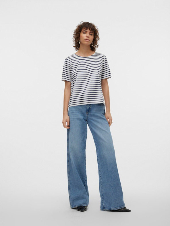 Vero Moda Plavo-bijela ženska majica na pruge Vero Moda