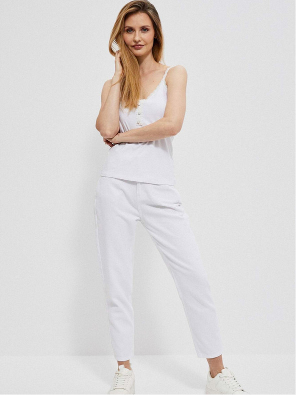 Moodo Bijela ženska majica bez rukava Moodo