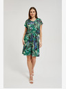 Moodo Moodo tirkizna i crna haljina s uzorkom