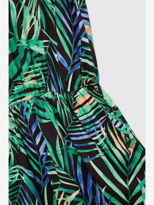 Moodo Moodo tirkizna i crna haljina s uzorkom