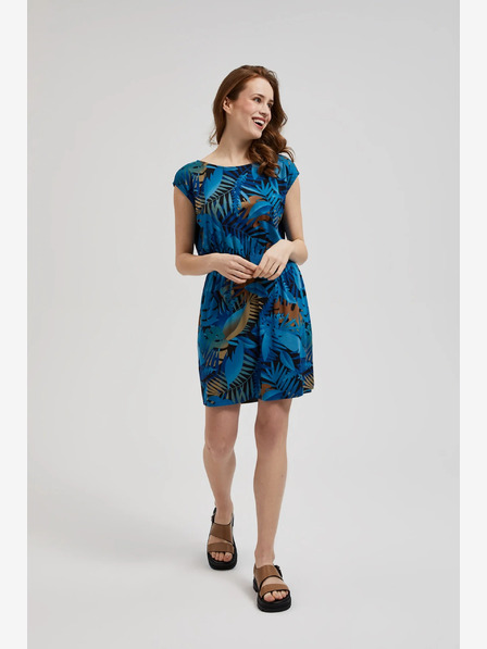 Moodo Moodo plava haljina s uzorkom