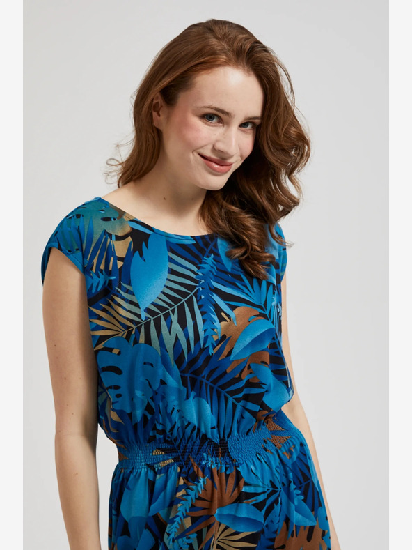 Moodo Moodo plava haljina s uzorkom