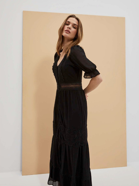 Moodo Crna ženska duga haljina Moodo