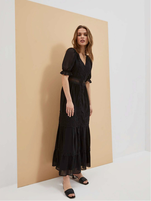 Moodo Crna ženska duga haljina Moodo