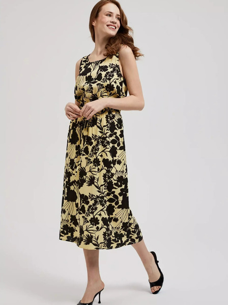 Moodo Moodo žuta cvjetna midi haljina