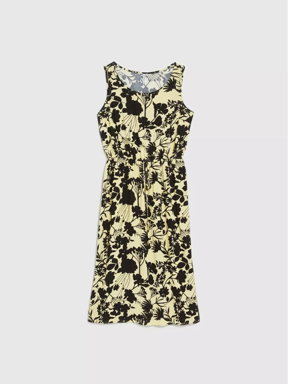 Moodo Moodo žuta cvjetna midi haljina