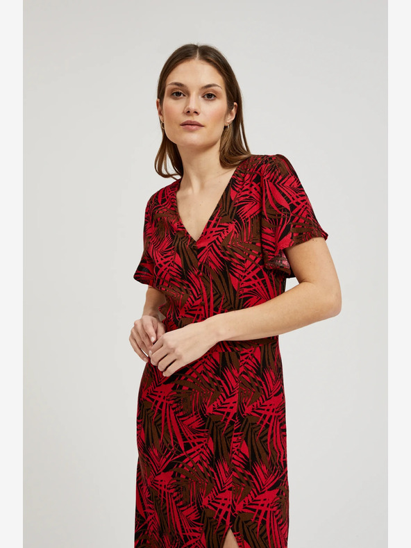 Moodo Crvena haljina s Moodo V izrezom