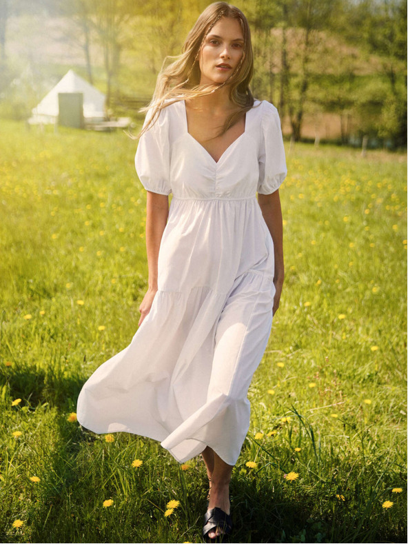 Moodo Bijela ženska haljina Moodo