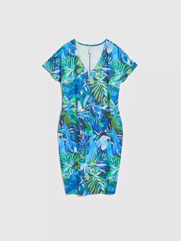 Moodo Plava haljina s tropskim uzorkom Moodo