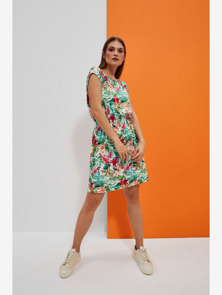 Moodo Moodo haljina s zeleno-bijelim uzorkom