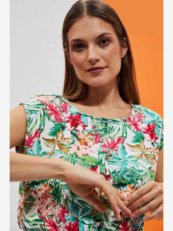 Moodo Moodo haljina s zeleno-bijelim uzorkom