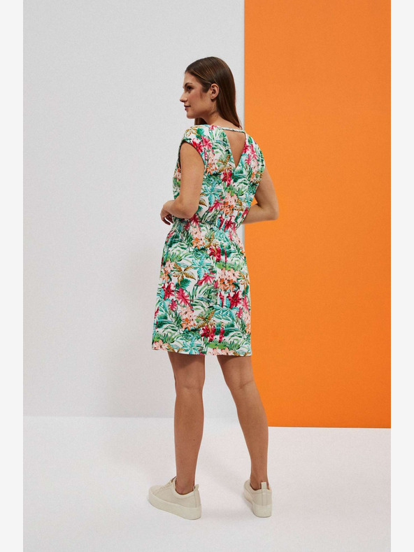 Moodo Moodo haljina s zeleno-bijelim uzorkom