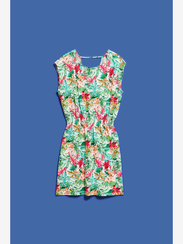 Moodo Moodo haljina s zeleno-bijelim uzorkom