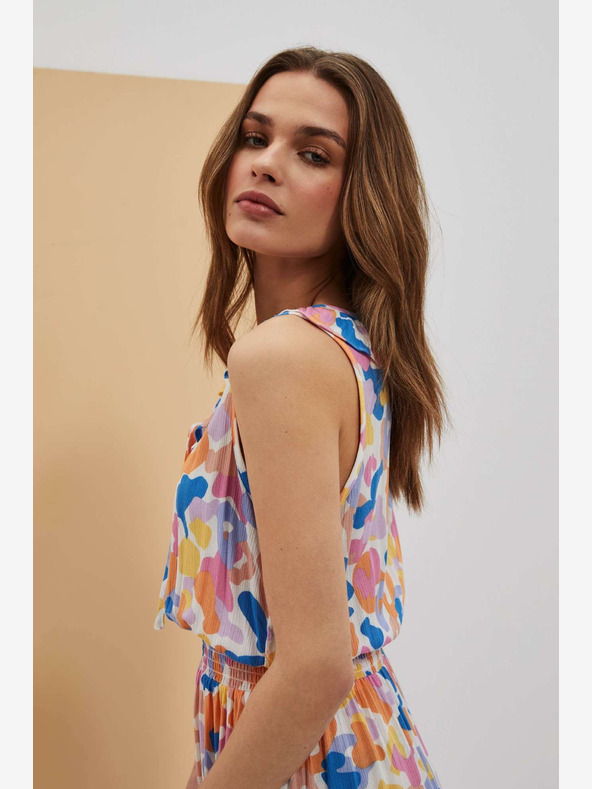 Moodo Moodo kremasta haljina s uzorkom