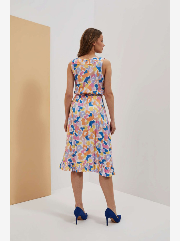 Moodo Moodo kremasta haljina s uzorkom