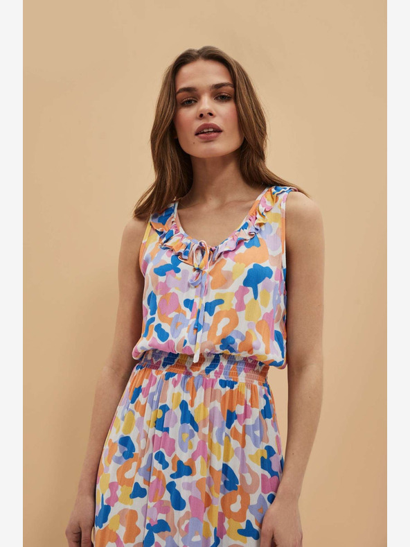 Moodo Moodo kremasta haljina s uzorkom