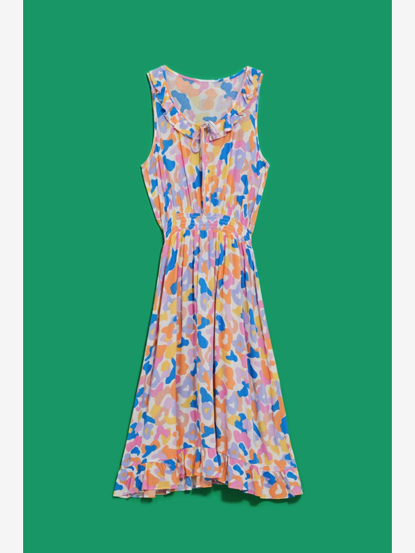 Moodo Moodo kremasta haljina s uzorkom