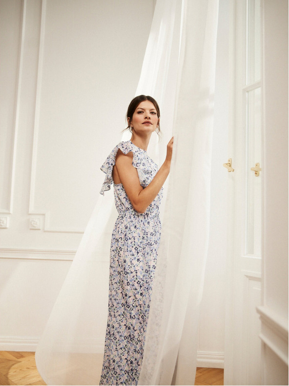 Moodo Moodo plava cvjetna maxi haljina