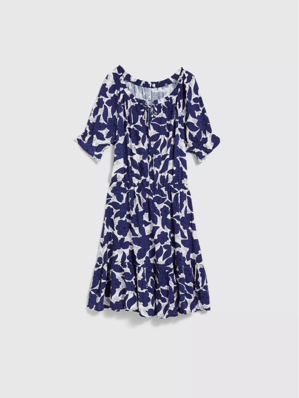 Moodo Ljubičasta cvjetna haljina s rukavima na volane marke Moodo