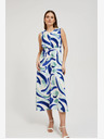Moodo Moodo plava midi haljina s uzorkom