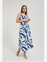 Moodo Moodo plava midi haljina s uzorkom