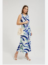 Moodo Moodo plava midi haljina s uzorkom