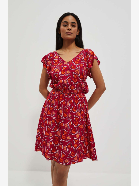 Moodo Moodo crvena haljina s uzorkom