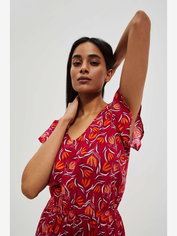 Moodo Moodo crvena haljina s uzorkom