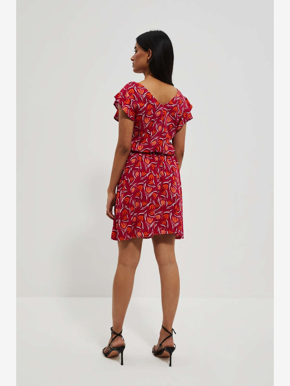 Moodo Moodo crvena haljina s uzorkom