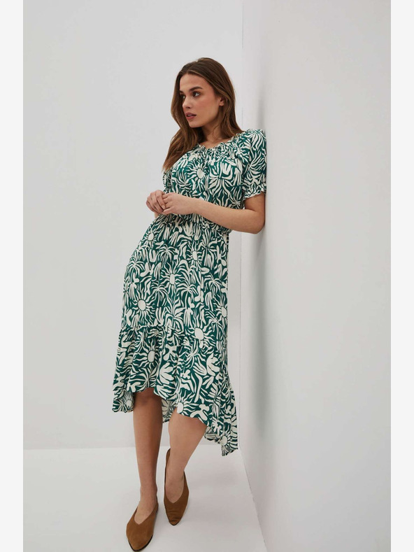 Moodo Moodo zelena haljina s uzorkom